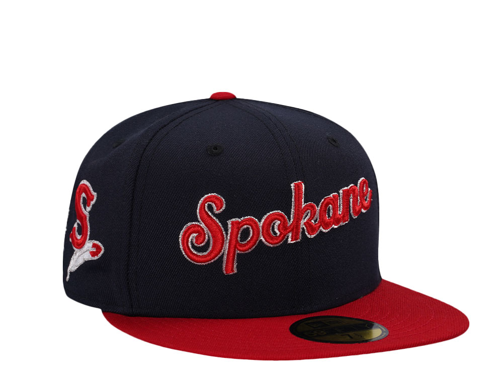 New Era Spokane Indians Navy Metallic Two Tone Edition 59Fifty Fitted Hat