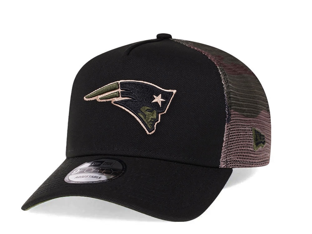 New Era New England Patriots Camo 9Forty A Frame Trucker Snapback Cap