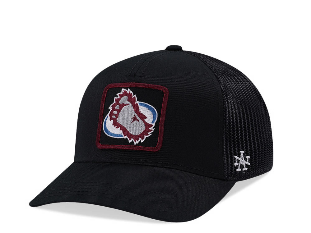 American Needle Colorado Avalanche Valin Black Trucker Snapback Hat