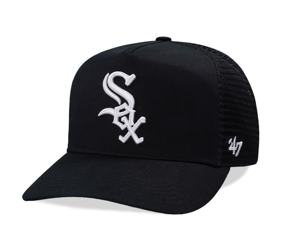 47Brand Chicago White Sox Black Hitch Trucker Snapback Hat