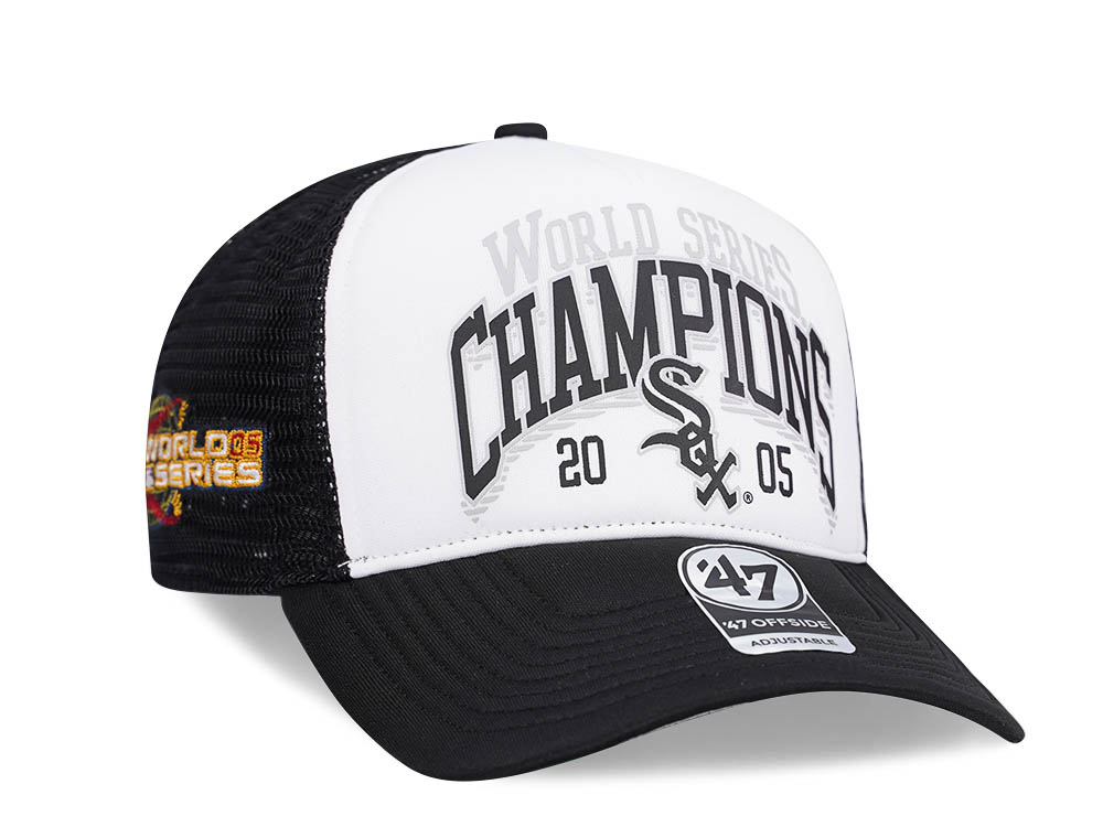 47Brand Chicago White Sox BCPTN World Series Black Foam Champ Offside Trucker Snapback Cap