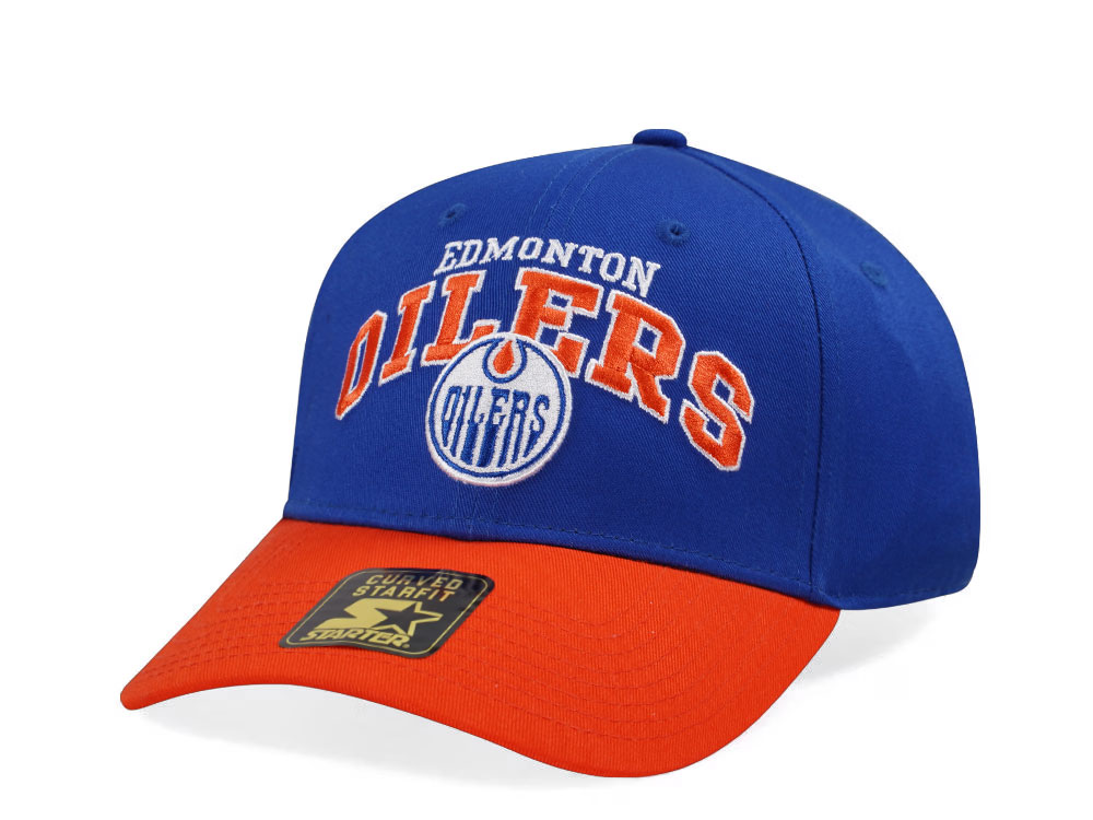 Starter Edmonton Oilers Crowd Pleaser Edition Blue Curved Snapback Cap