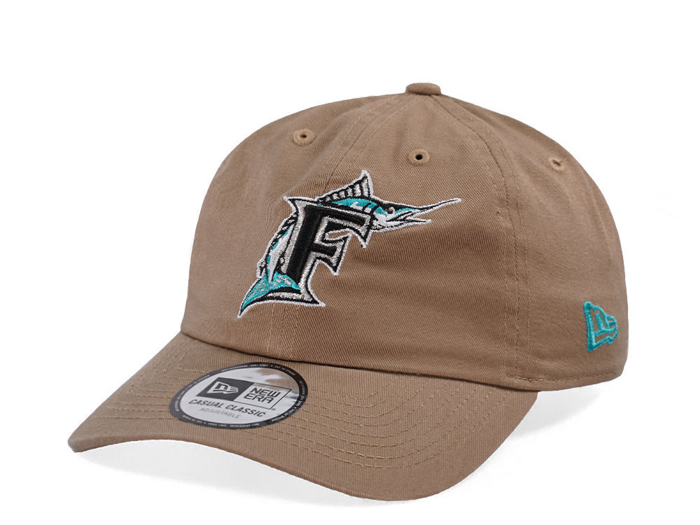 New Era Florida Marlins Khaki Casual Classic Edition Strapback Cap