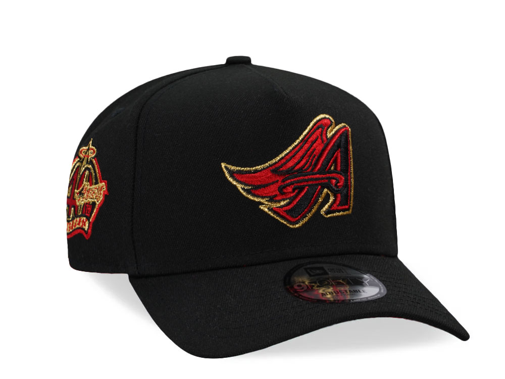 New Era Anaheim Angels 40th Anniversary Black and Red 9Forty A Frame Snapback Hat