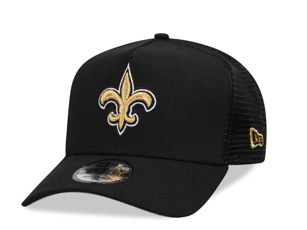 New Era New Orleans Saints Black 9Forty A Frame Trucker Snapback Cap