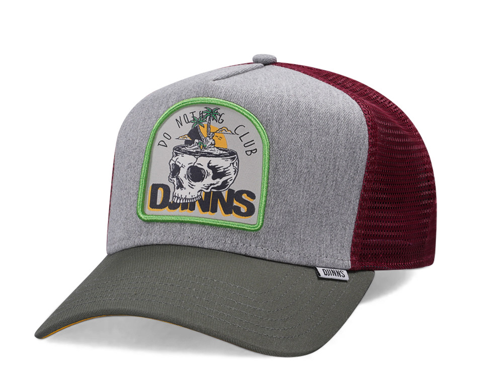 Djinns Do Nothing Club Skull Gray Trucker Snapback Cap