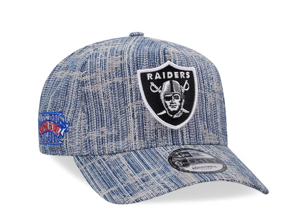 New Era Las Vegas Raiders Super Bowl XVIII Distressed Denim Prime Edition 9Forty A Frame Snapback Cap