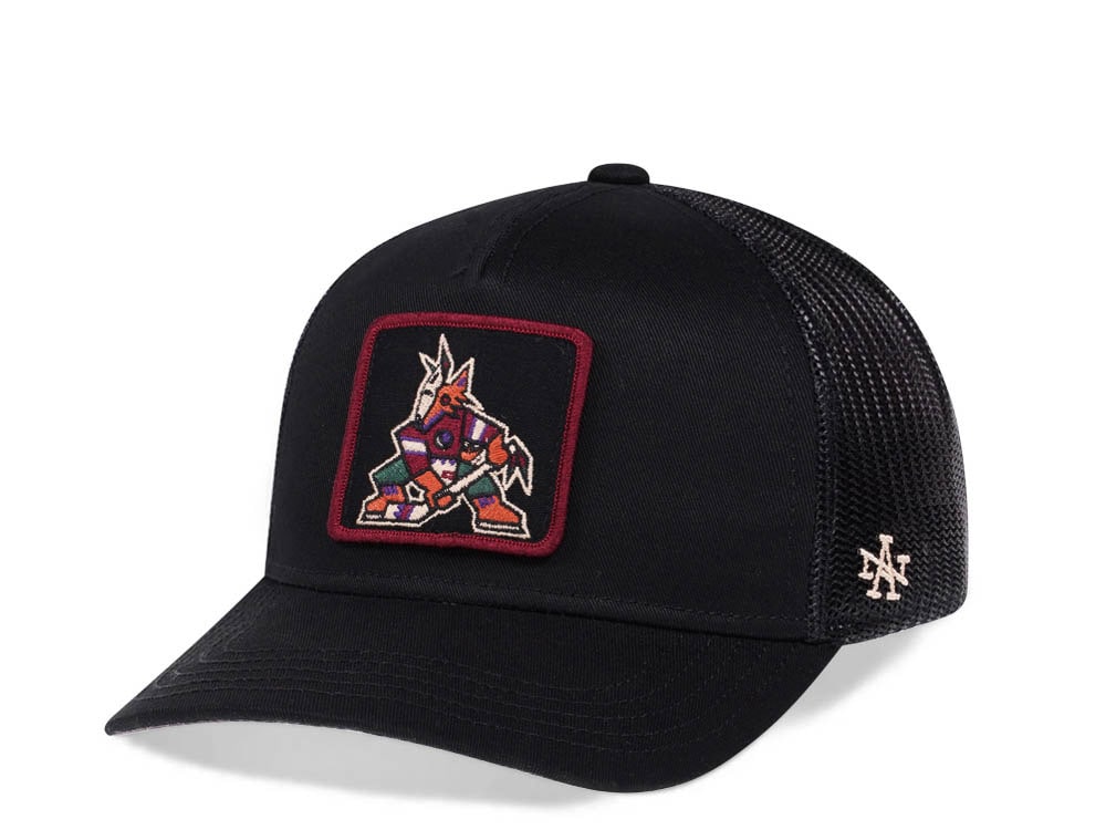 American Needle Arizona Coyotes Black Trucker Snapback Hat