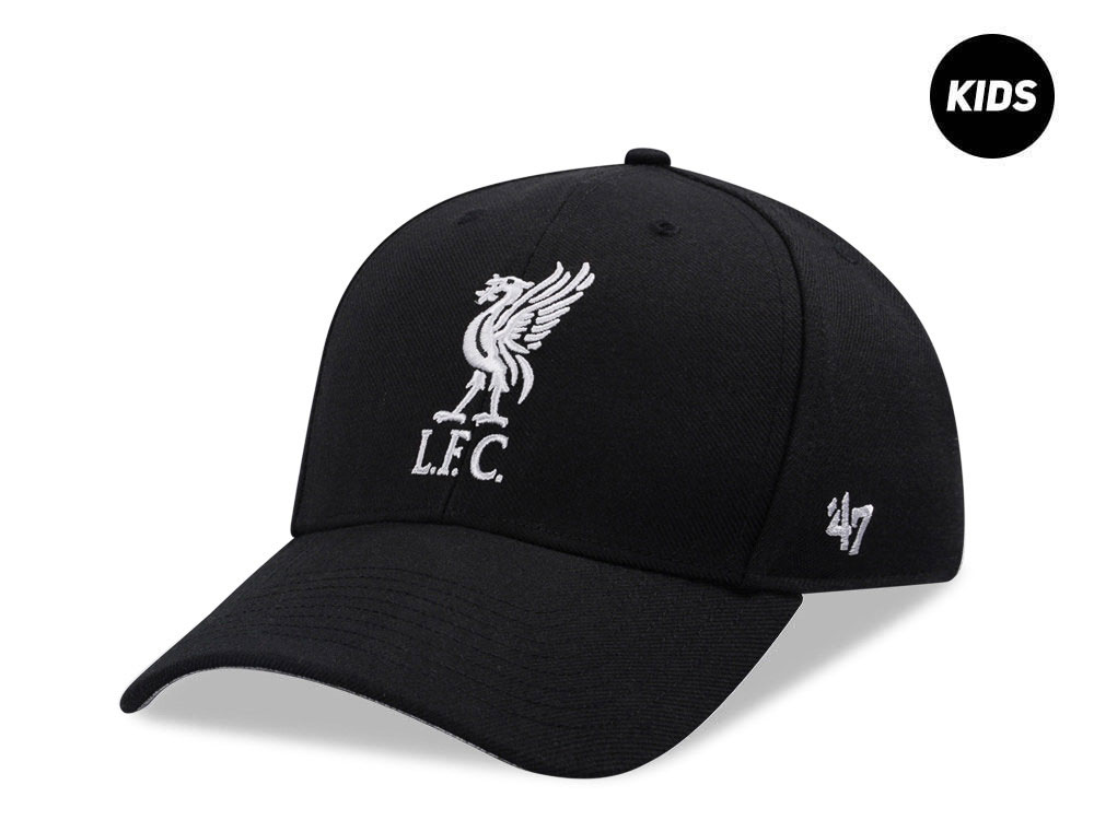 47Brand Liverpool FC Black and White MVP Strapback Hat