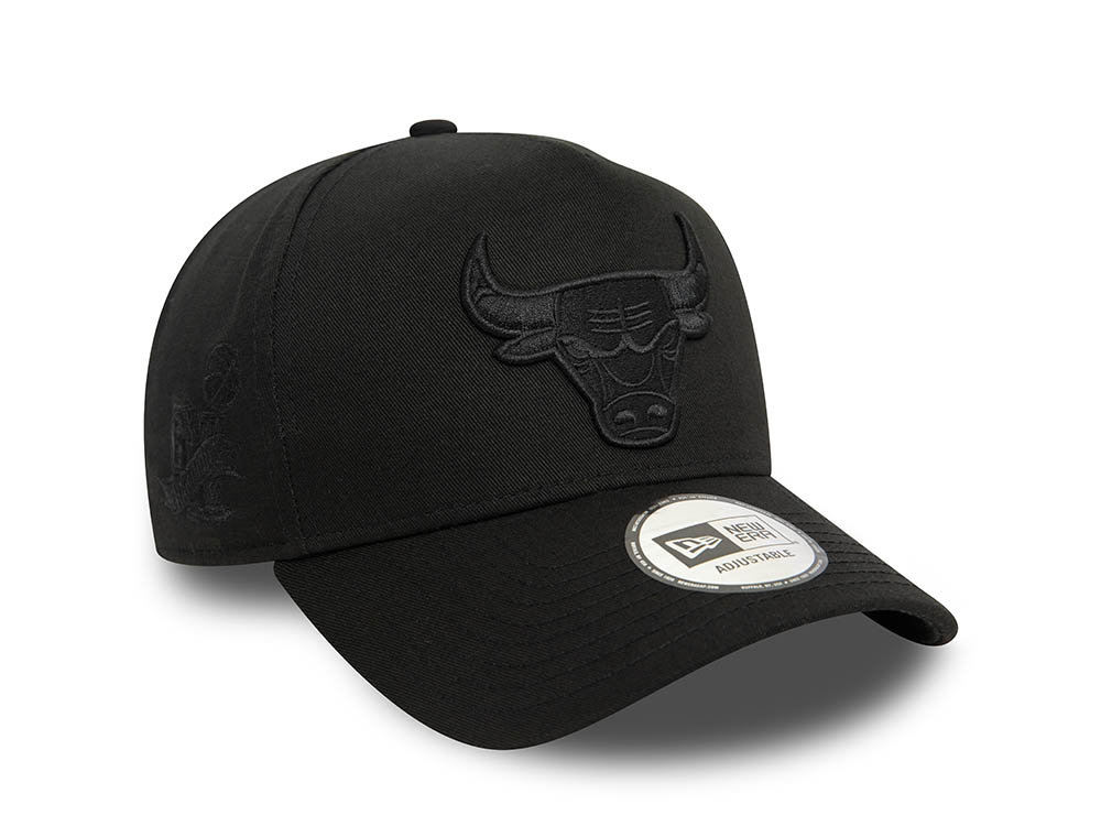 New Era Chicago Bulls Monochrome Black A Frame Snapback Hat