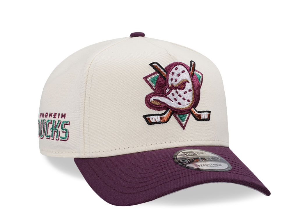 New Era Anaheim Ducks Chrome Plum Two Tone Edition 9Forty A Frame Snapback Cap