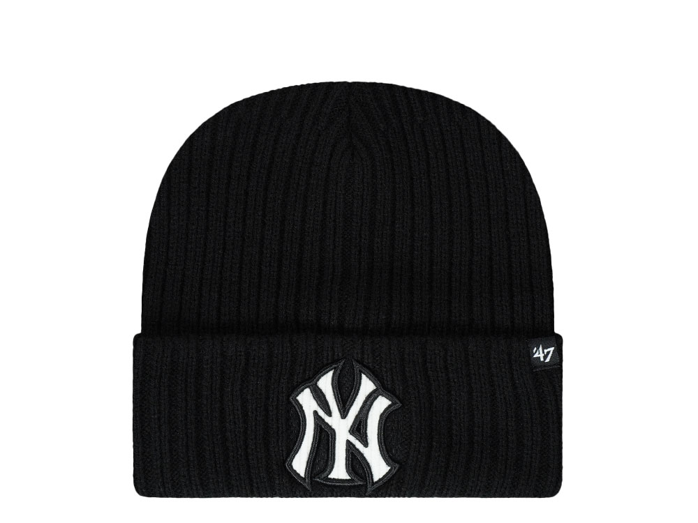 47Brand New York Yankees Black Thick Cord Logo Knit