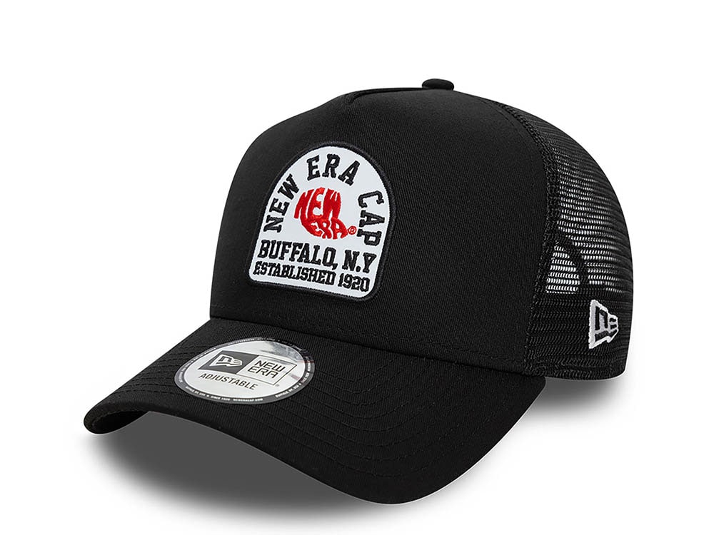 New Era State Patch Black 9Forty A Frame Trucker Snapback Cap