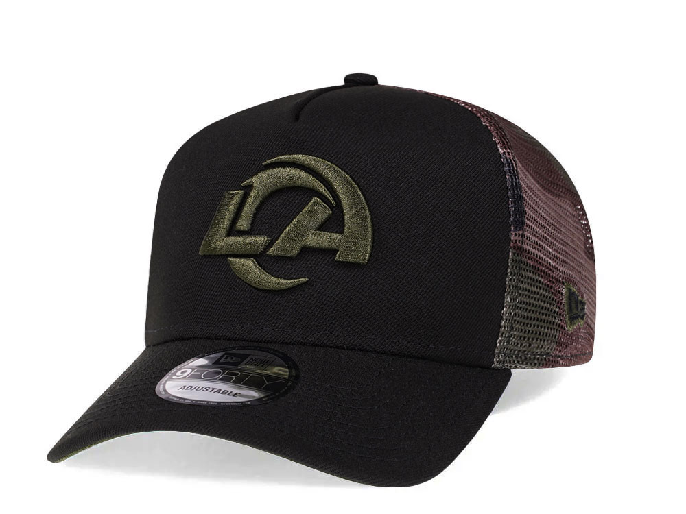 New Era Los Angeles Rams Camo 9Forty A Frame Trucker Snapback Cap