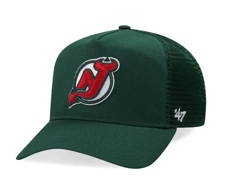 47Brand New Jersey Devils Dark Green Hitch Trucker Snapback Hat