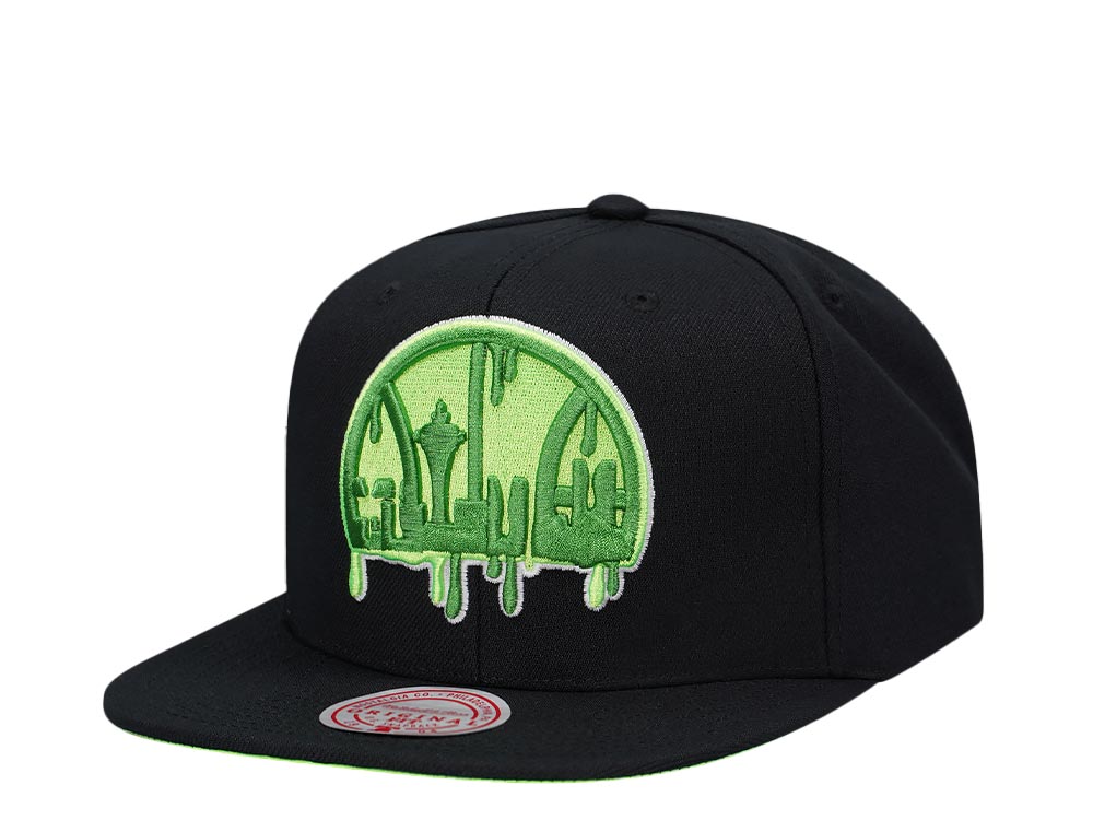 Mitchell & Ness Seattle Supersonics Slime Drip Hardwood Classic Snapback Cap