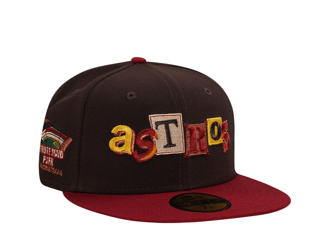 New Era Houston Astros Ransom Note Minute Maid Park Brick Red Two Tone Edition 59Fifty Fitted Cap