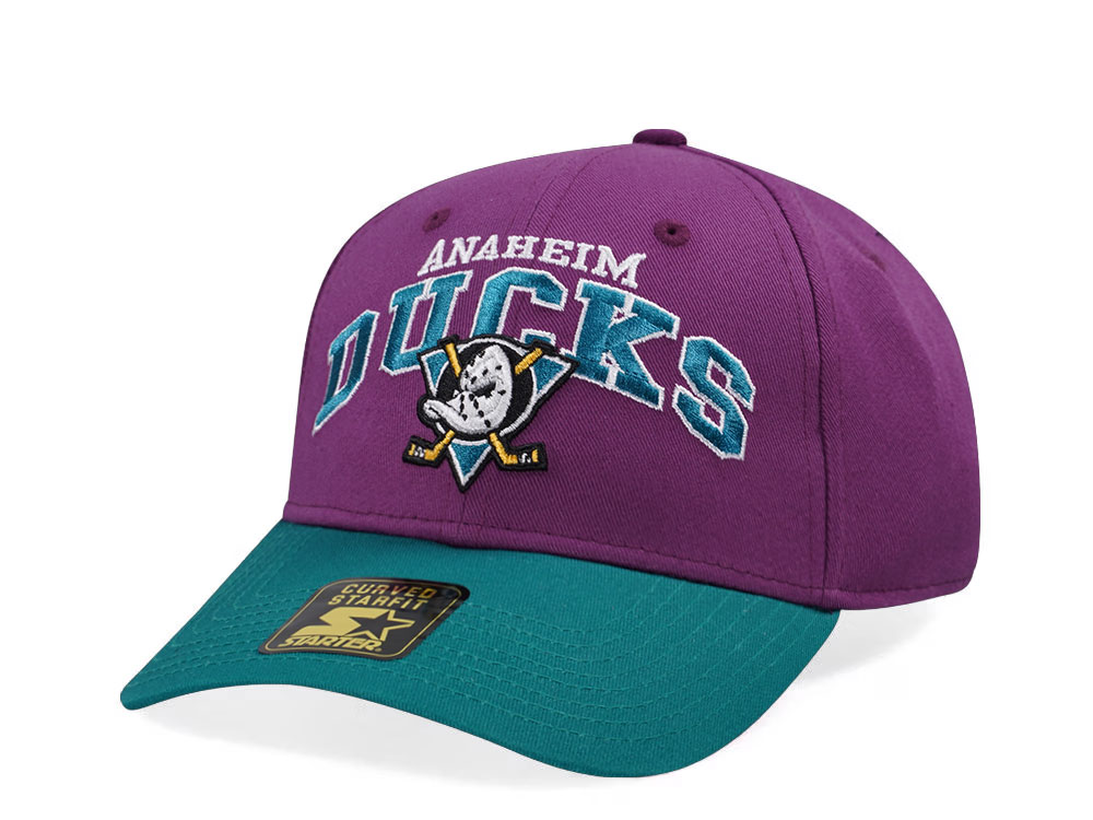 Starter Anaheim Ducks Crowd Pleaser Edition Purple Curved Snapback Cap