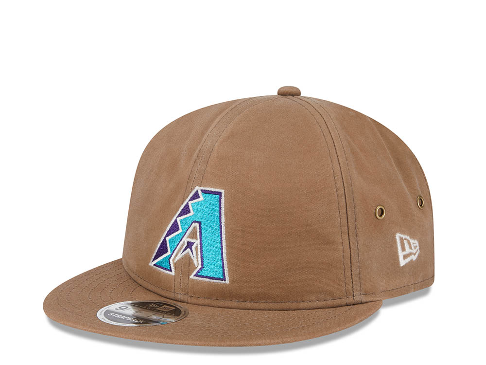 New Era Arizona Diamondbacks Waxed Canvas Khaki 9Fifty Retro Crown Strapback Hat