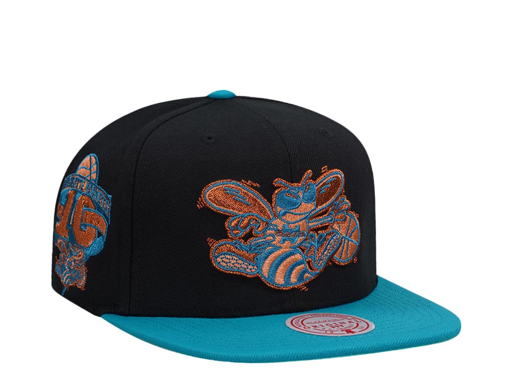 Mitchell & Ness Charlotte Hornets 10th Anniversary Make Cents Black Two Tone Hardwood Classic Snapback Cap