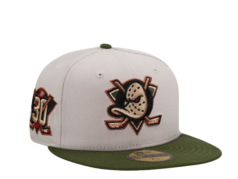 New Era Anaheim Ducks 30th Anniversary Stone Rifle Two Tone Edition 59Fifty Fitted Cap