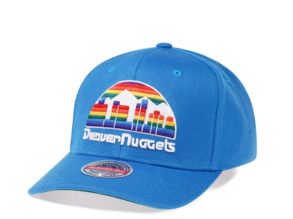 Mitchell & Ness Denver Nuggets Team Ground Red Line Blue Solid Flex Snapback Cap