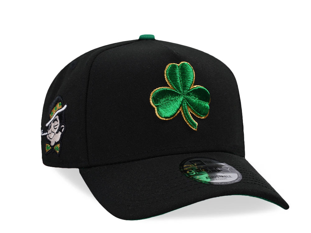 New Era Boston Celtics Black Throwback Edition 9Forty A Frame Snapback Cap