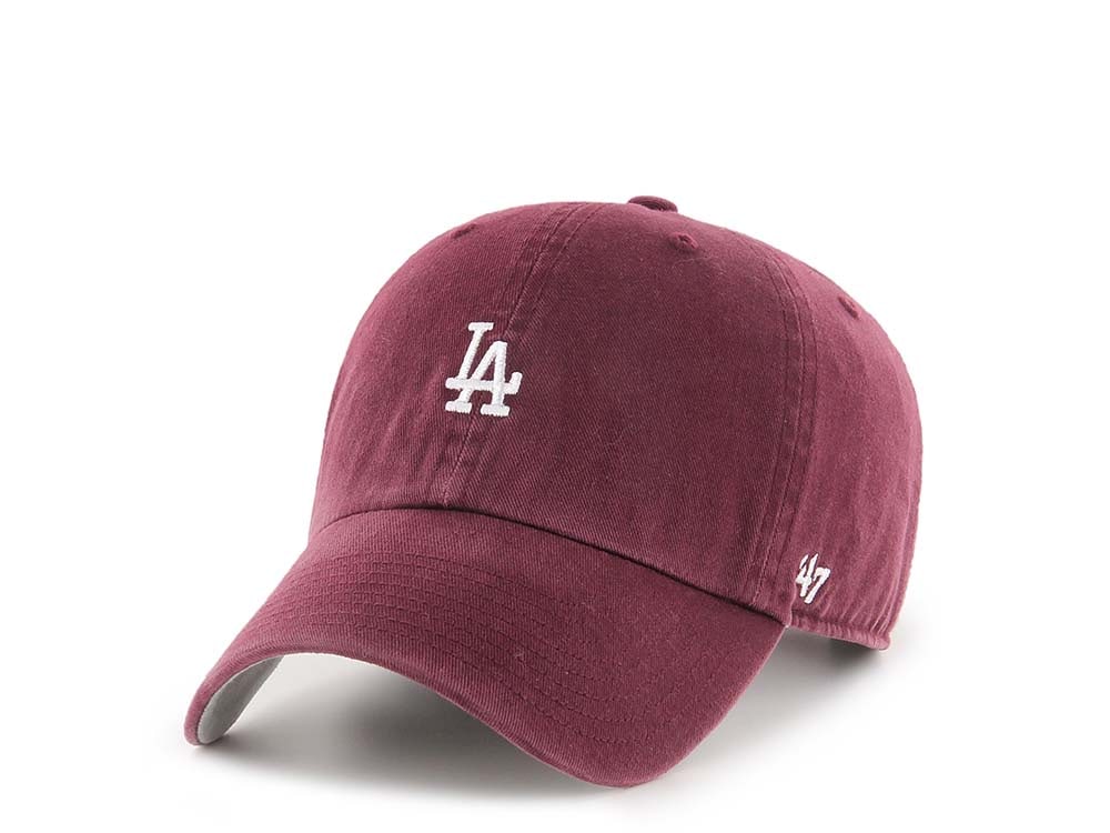 47Brand Los Angeles Dodgers Dark Maroon Base Runner Clean up Strapback Hat