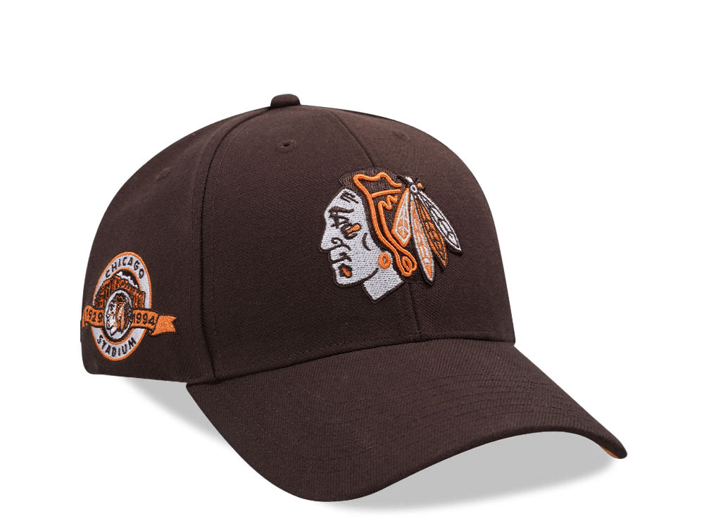 47Brand Chicago Blackhawks Chicago Stadium Brown Sure Shot Snapback Hat