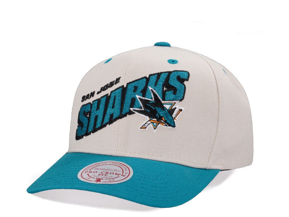 Mitchell & Ness San Jose Sharks Chrome Two Tone Pro Crown Fit Snapback Cap