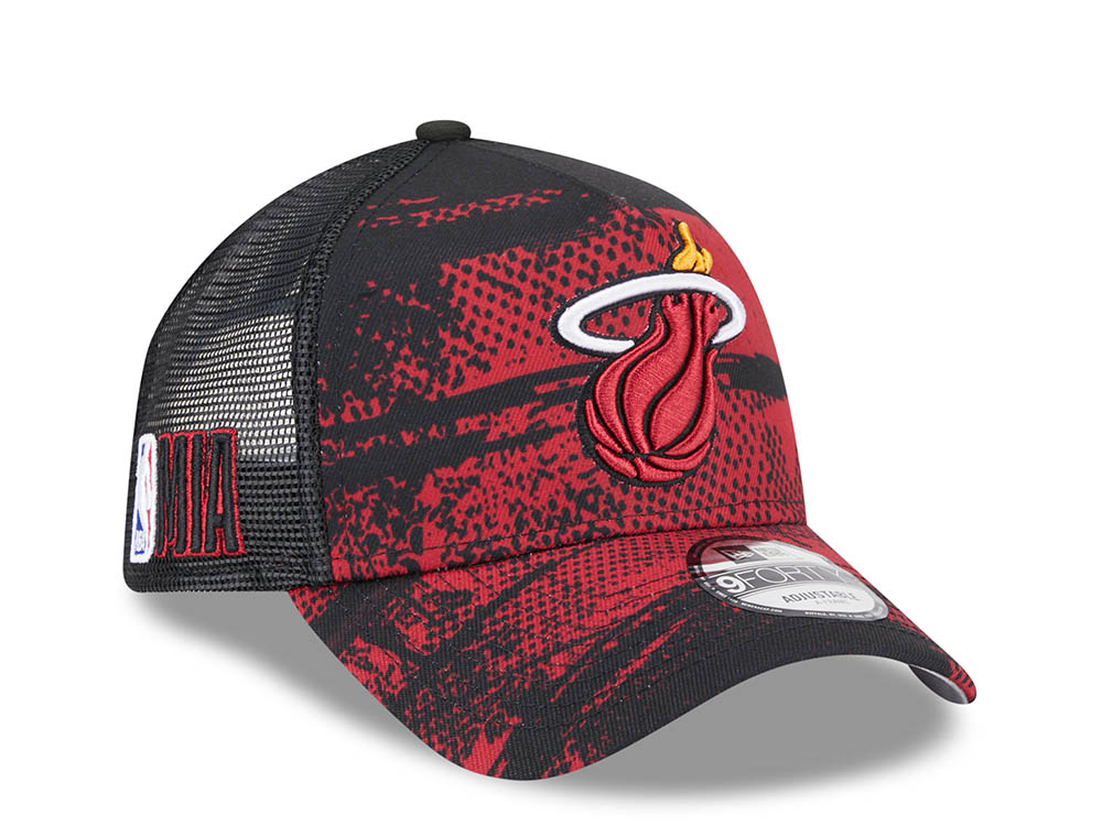 New Era Miami Heat NBA Tip Off 2024 Trucker 9Forty A Frame Snapback Cap