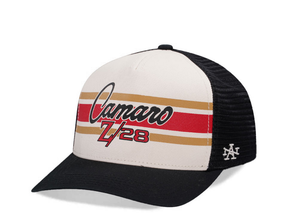 American Needle Camaro Sinclair Black Off White Trucker Snapback Hat