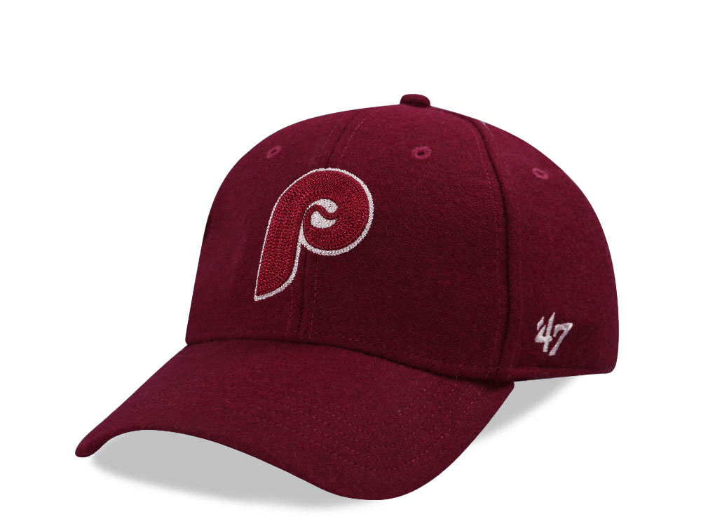 47Brand Philadelphia Phillies Cooperstown Black Chain Stitch MVP Snapback Cap