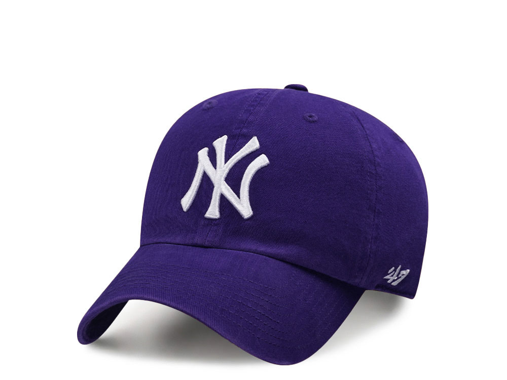 47Brand New York Yankees Purple Clean up Strapback Hat