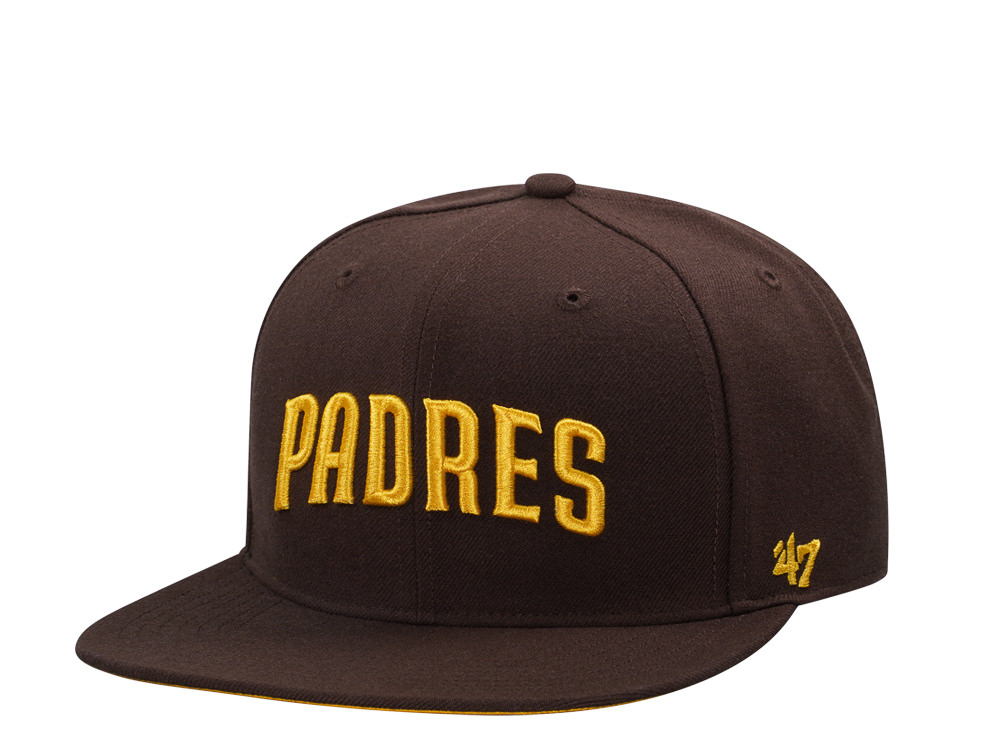 47Brand San Diego Padres Brown No Shot Script Captain Snapback Hat