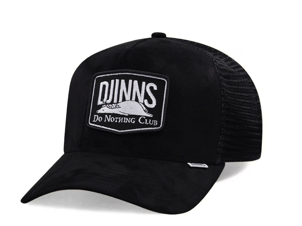 Djinns Do Nothing Club Suede Black Trucker Snapback Cap