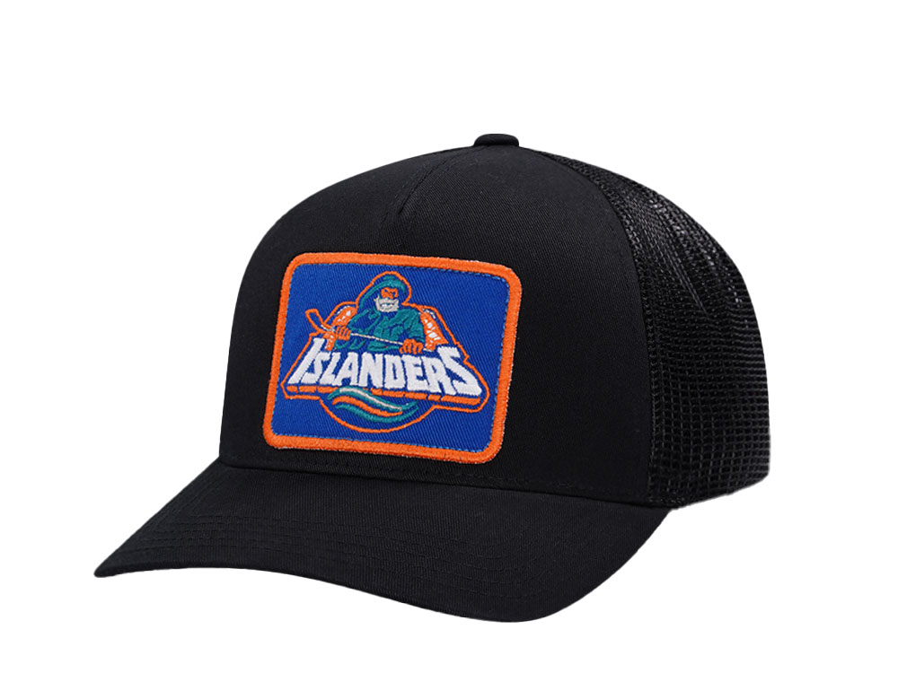 American Needle New York Islanders Valin Black Trucker Snapback Hat