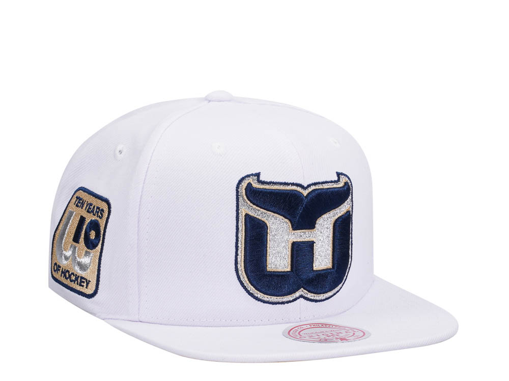 Mitchell & Ness Hartford Whalers 10th Anniversary Winter White Snapback Cap