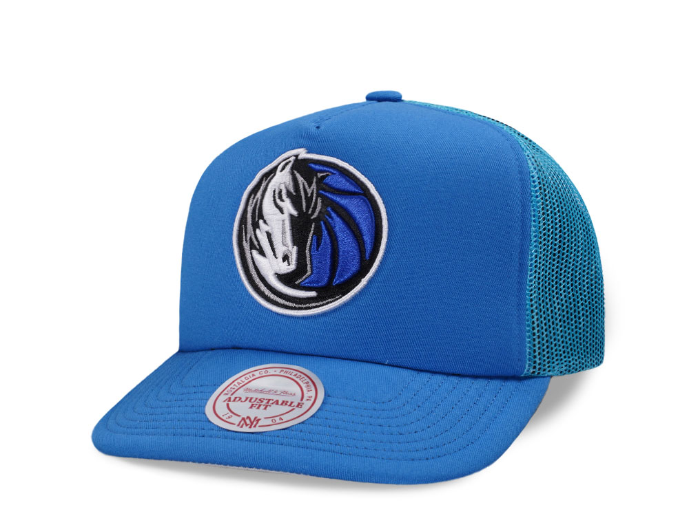 Mitchell & Ness Dallas Mavericks Blue Trucker Adjustable Fit Snapback Cap