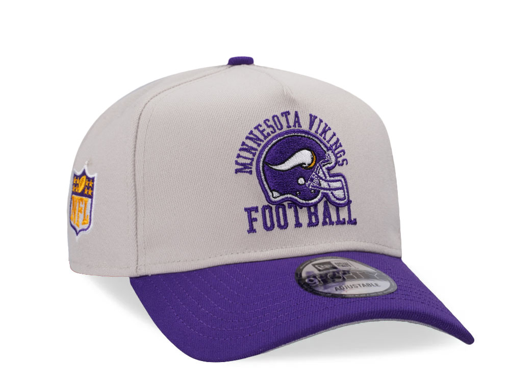 New Era Minnesota Vikings Stone Two Tone 9Forty A Frame Snapback Hat