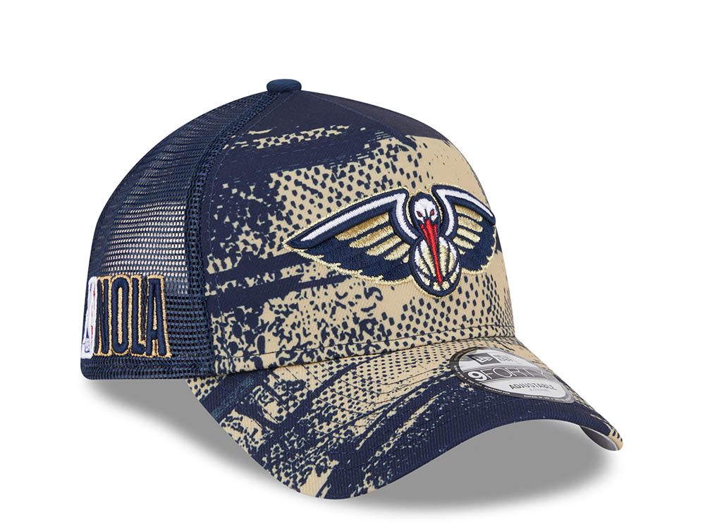 New Era New Orleans Pelicans NBA Tip Off 2024 Trucker 9Forty A Frame Snapback Cap