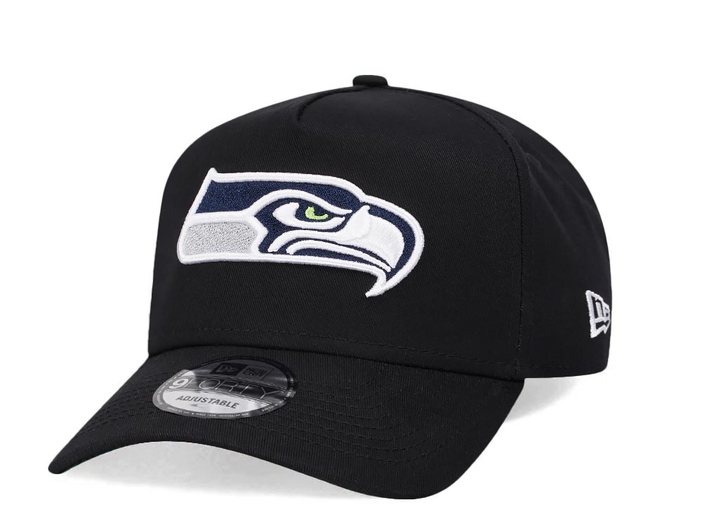 New Era Seattle Seahawks All Black 9Forty A Frame Snapback Cap