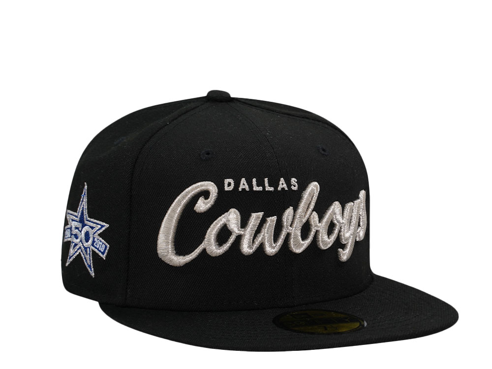 New Era Dallas Cowboys 50th Anniversary Black Metallic Edition 59Fifty Fitted Cap