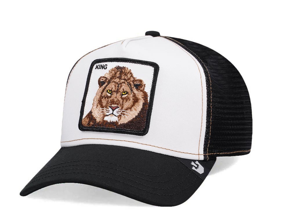 Goorin Bros The King Lion Black White Trucker Snapback Cap