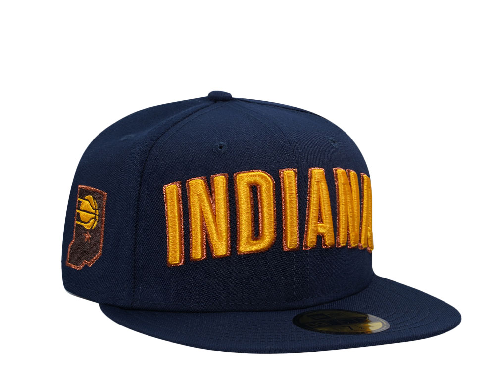 New Era Indiana Pacers Oceanside Blue Script Prime Edition 59Fifty Fitted Cap