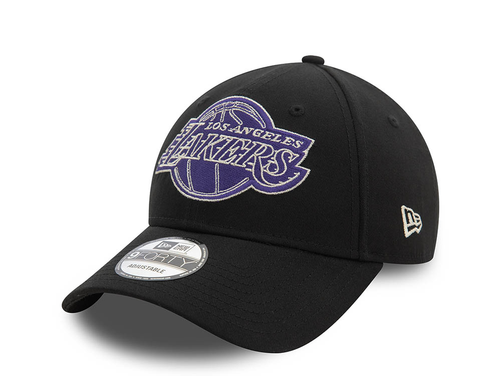 New Era Los Angeles Lakers Black Metallic 9Forty Strapback Cap