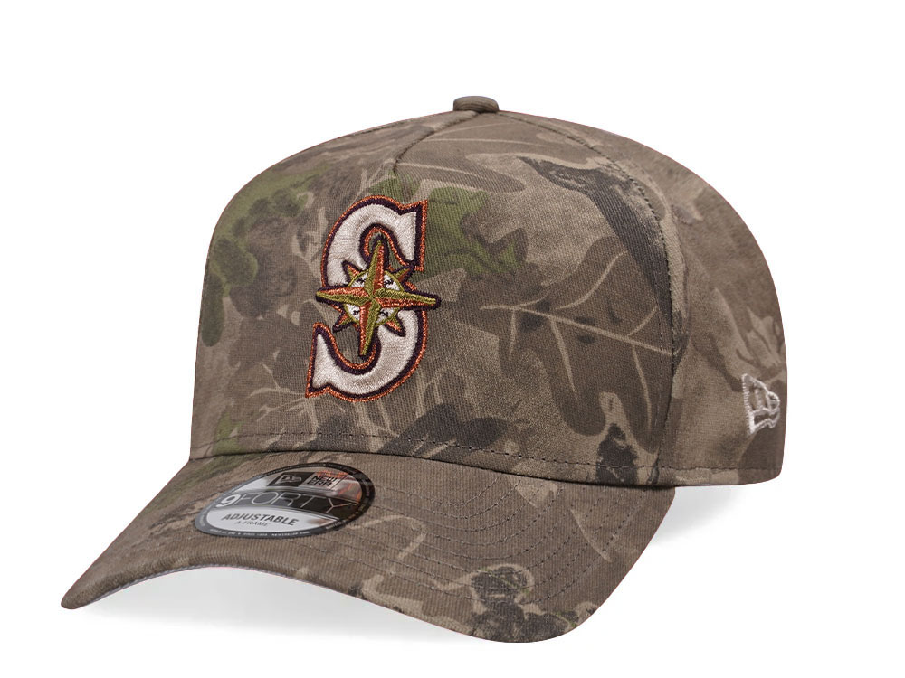 New Era Seattle Mariners Leaf Camo Copper 9Forty A Frame Snapback Cap