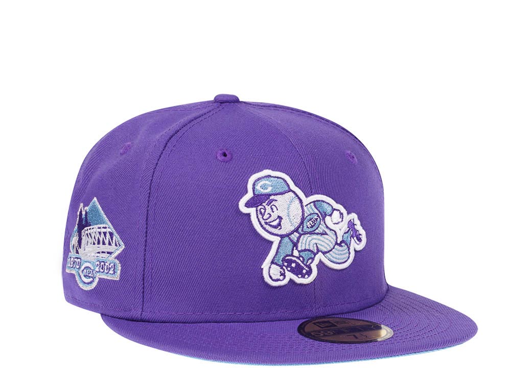 New Era Cincinnati Reds Riverfront Stadium Final Season Fresh Purple Edition 59Fifty Fitted Cap