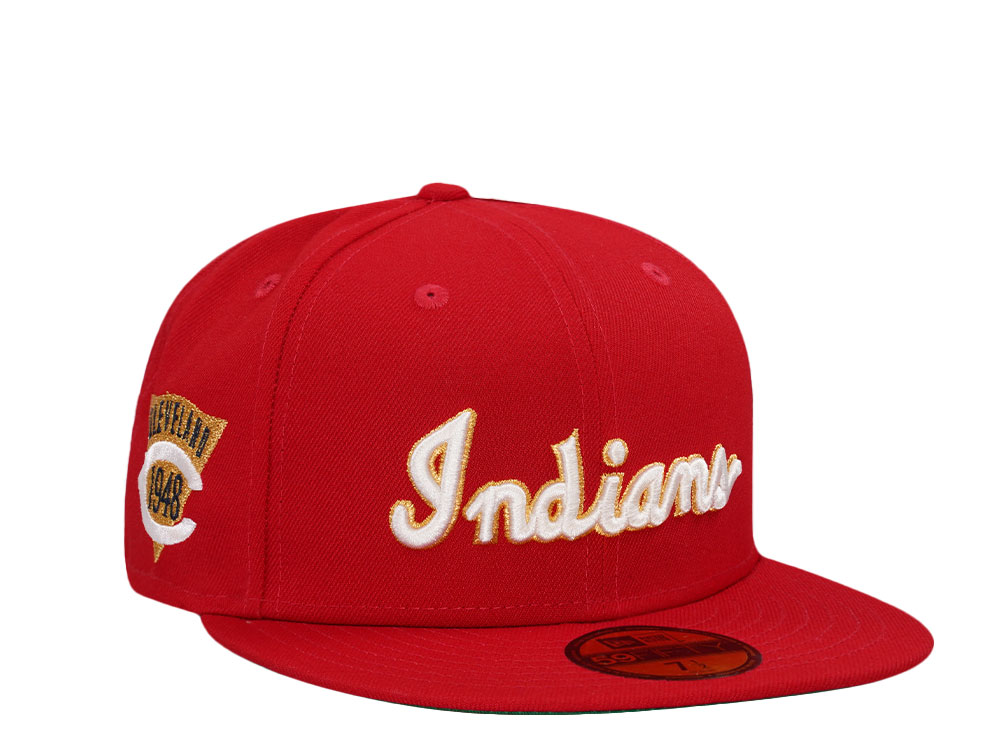 New Era Cleveland Indians 1948 Scarlet Red Throwback Edition 59Fifty Fitted Cap