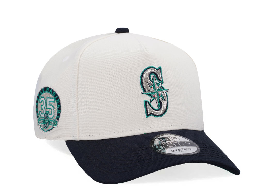 New Era Seattle Mariners 35th Anniversary Chrome Two Tone Edition A Frame Snapback Cap